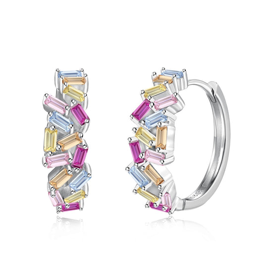 [Luxe Jewelry]Dazzling Colorful Emerald Cut Daily Earrings