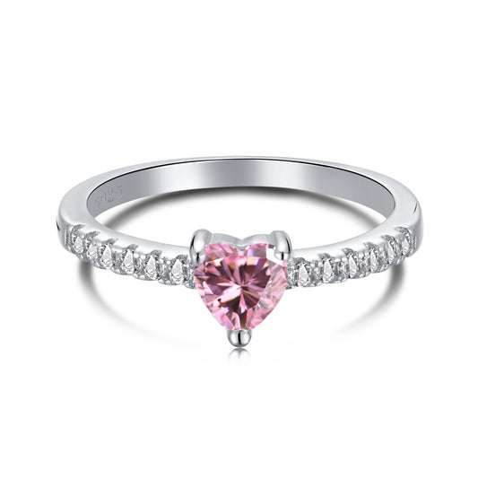 [Luxe Jewelry]0.5 Carat CaratEternity Charming Heart Shape Lover Ring